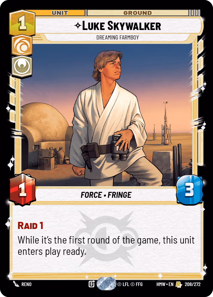 Luke Skywalker - Dreaming Farmboy HMW-208 Star Wars Unlimited card