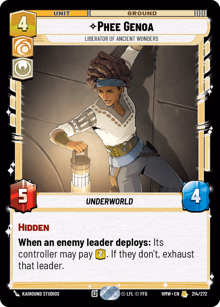 Phee Genoa - Liberator of Ancient Wonders HMW-214 Star Wars Unlimited card
