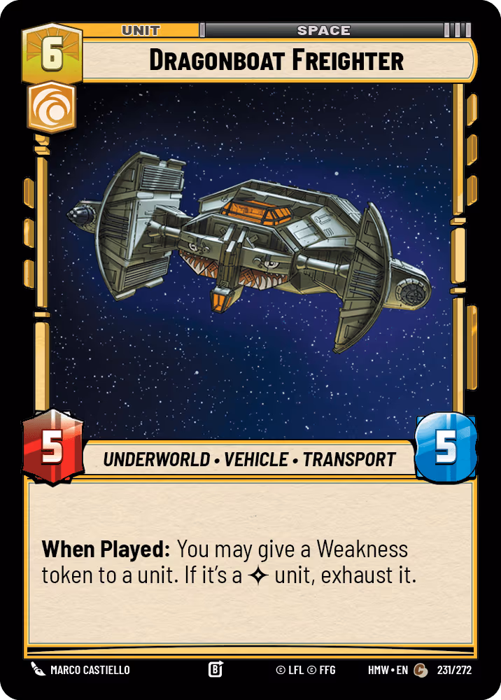 Dragonboat Freighter HMW-231 Star Wars Unlimited card