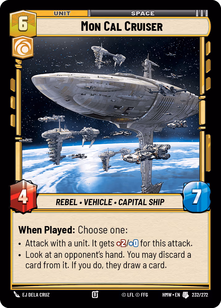 Mon Cal Cruiser HMW-232 Star Wars Unlimited card
