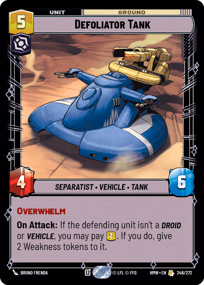 Defoliator Tank HMW-248 Star Wars Unlimited card