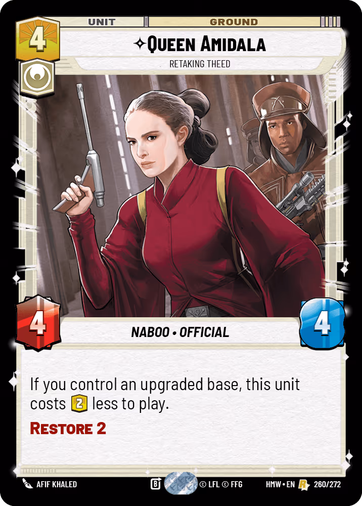 Queen Amidala - Retaking Theed HMW-260 Star Wars Unlimited card