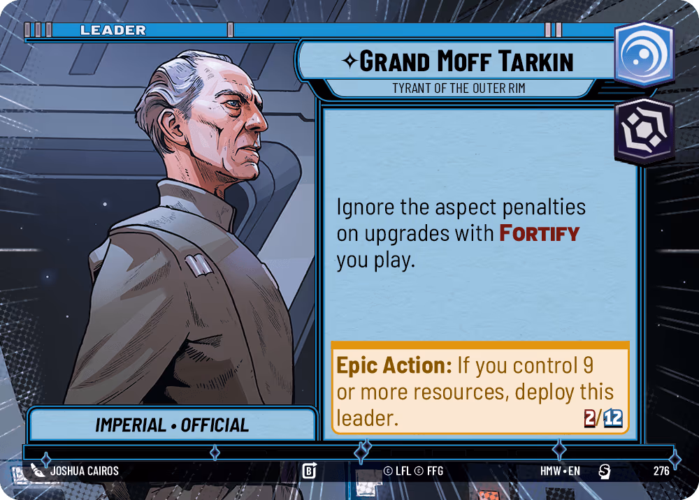 Grand Moff Tarkin // The Death Star - Tyrant of the Outer Rim // Icon of Tyranny HMW-276 Hyperspace Star Wars Unlimited card