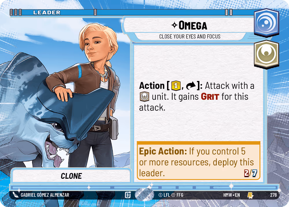 Omega - Close Your Eyes and Focus HMW-278 Hyperspace Star Wars Unlimited card
