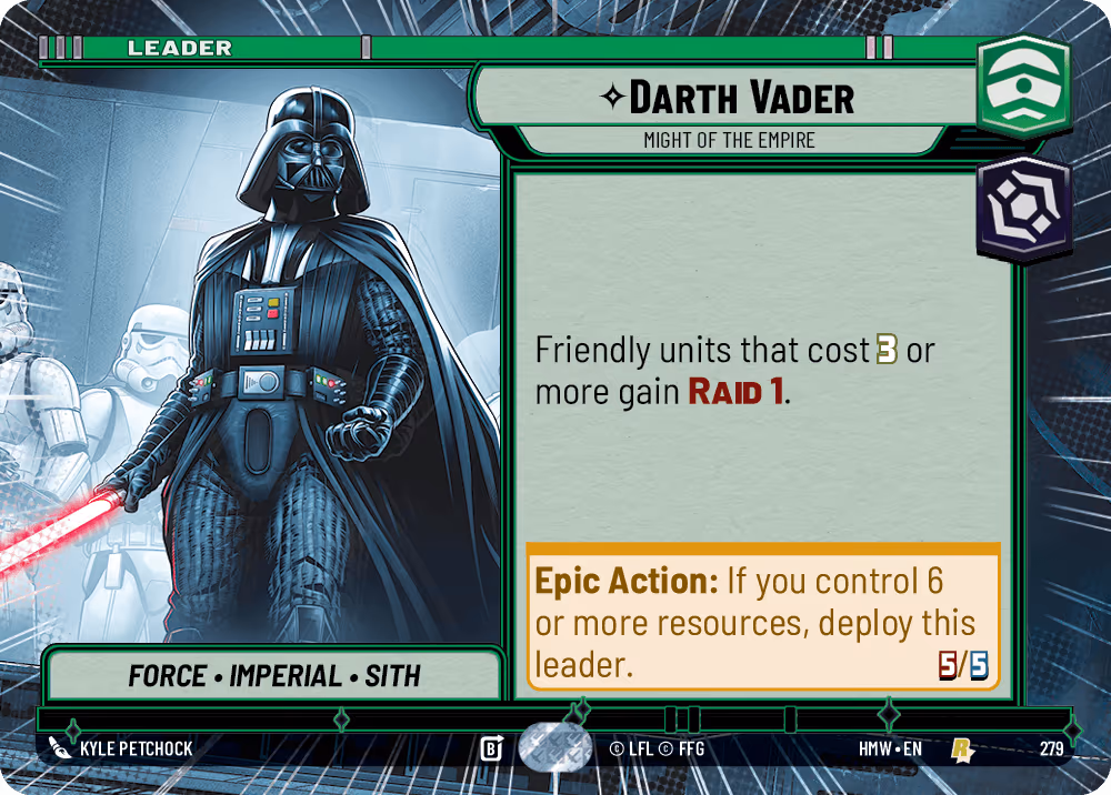 Darth Vader - Might of the Empire HMW-279 Hyperspace Star Wars Unlimited card