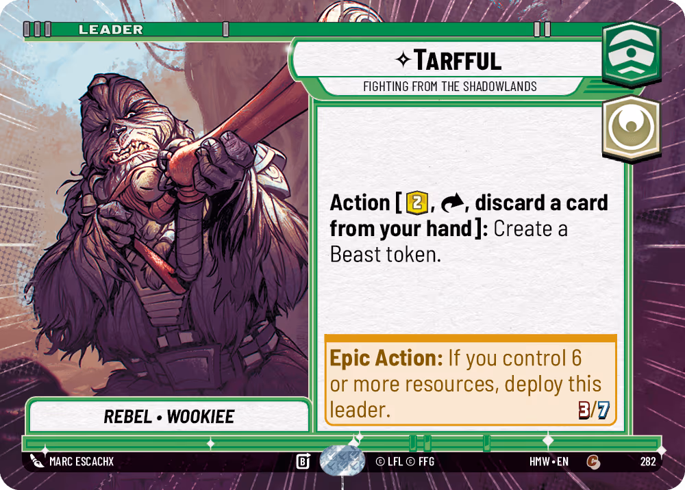 Tarfful - Fighting From the Shadowlands HMW-282 Hyperspace Star Wars Unlimited card