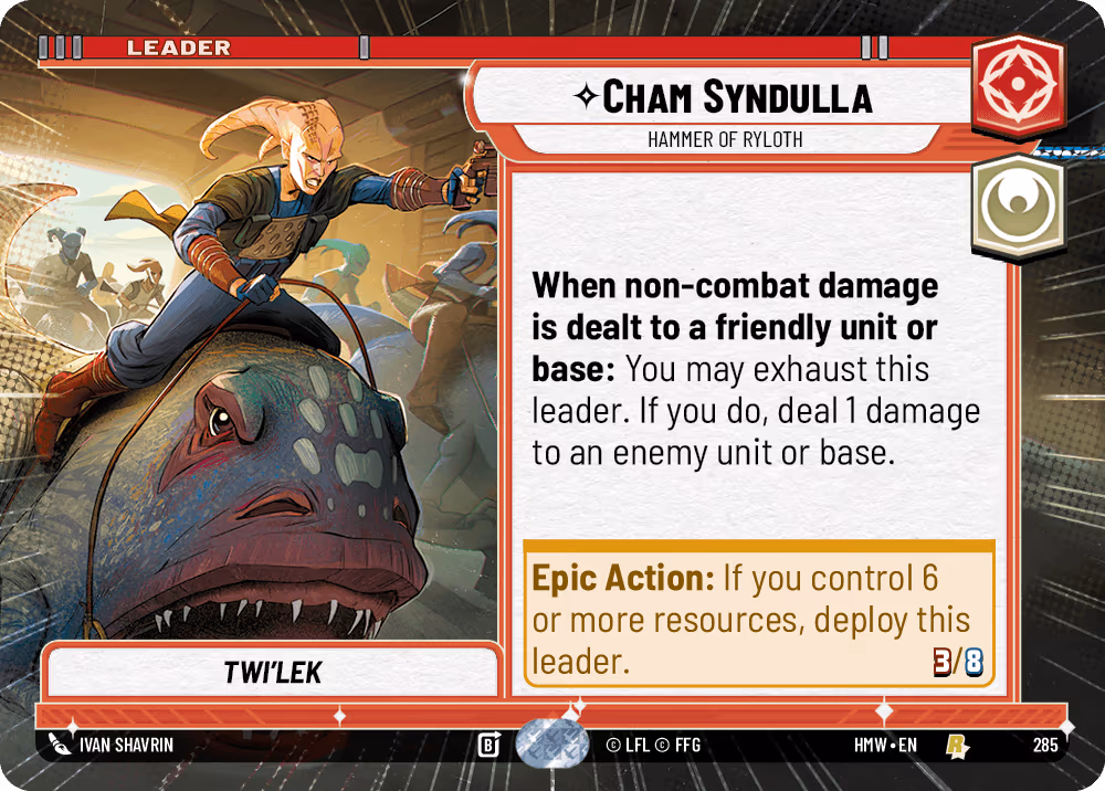 Cham Syndulla - Hammer of Ryloth HMW-285 Hyperspace Star Wars Unlimited card