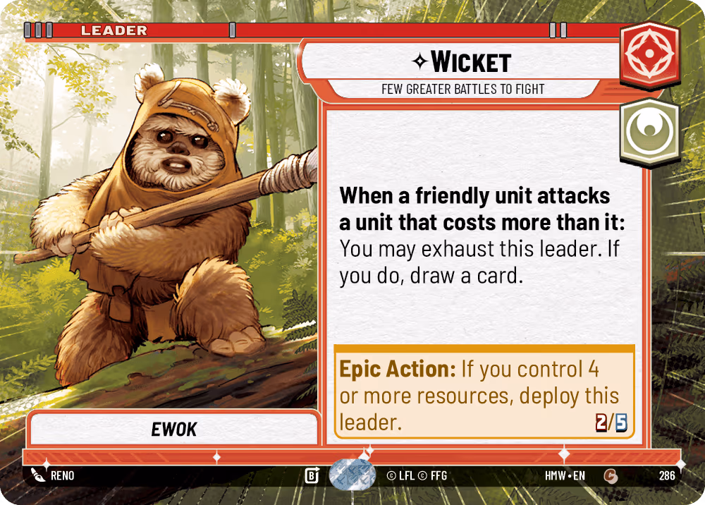 Wicket - Few Greater Battles to Fight HMW-286 Hyperspace Star Wars Unlimited card