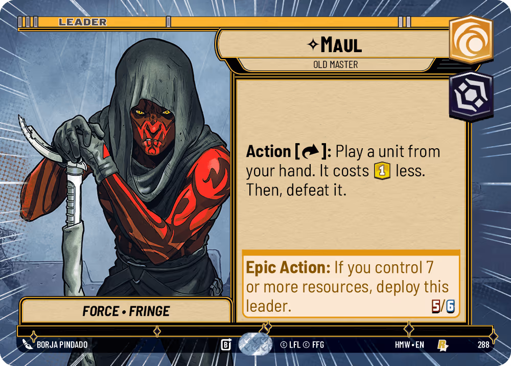Maul - Old Master HMW-288 Hyperspace Star Wars Unlimited card