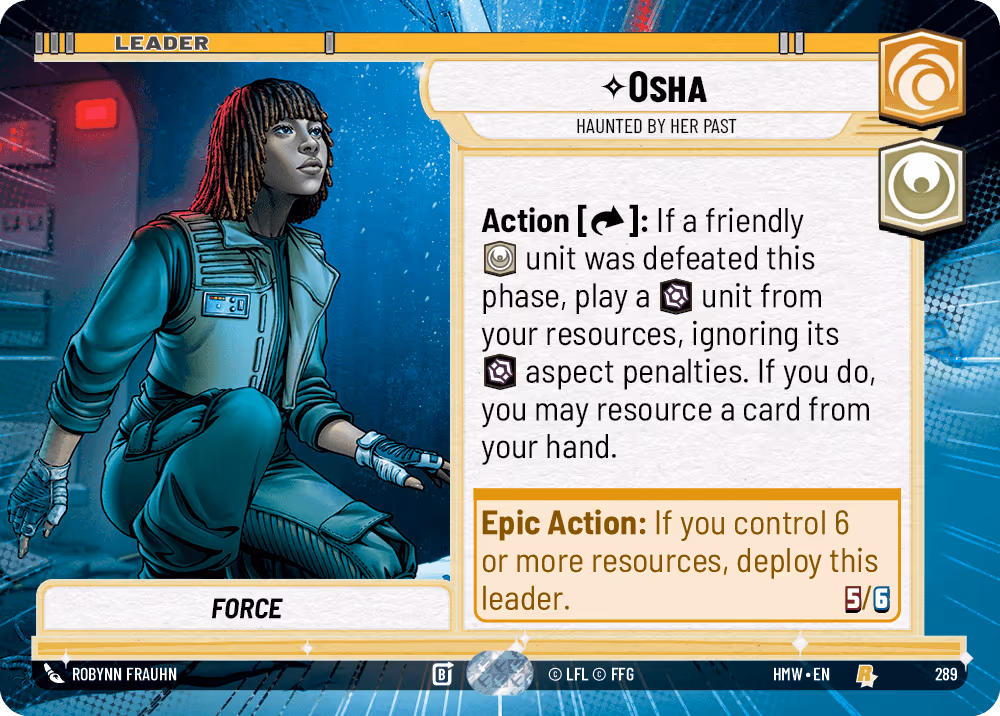Osha - Haunted by Her Past HMW-289 Hyperspace Star Wars Unlimited card