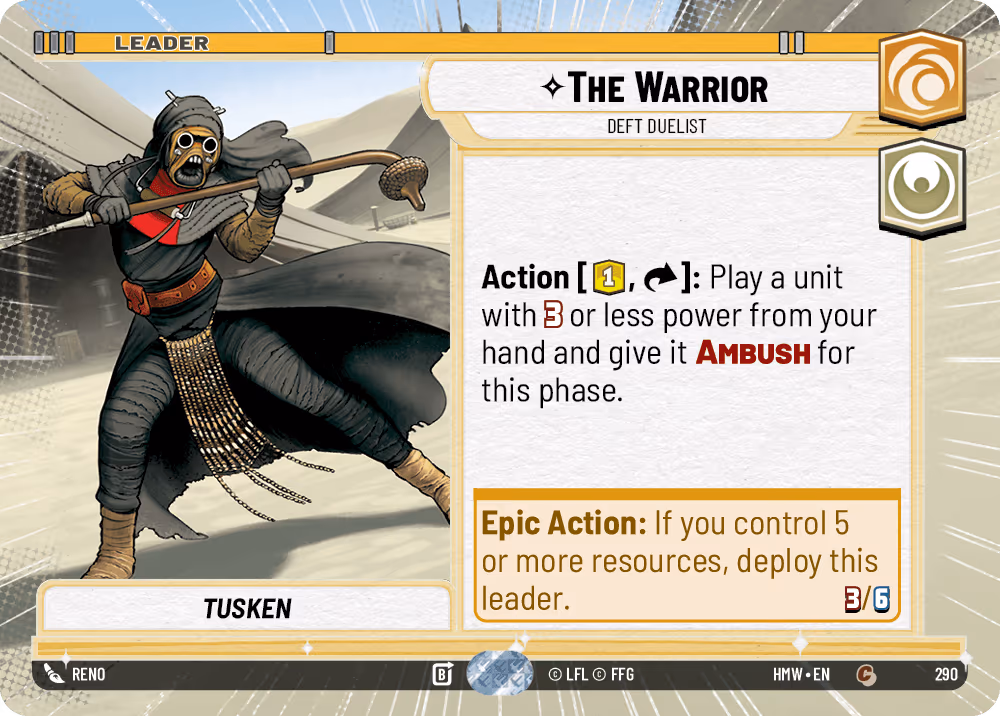 The Warrior - Deft Duelist HMW-290 Hyperspace Star Wars Unlimited card
