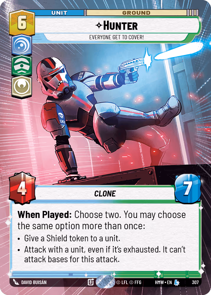 Hunter - Everyone Get to Cover! HMW-307 Hyperspace Star Wars Unlimited card