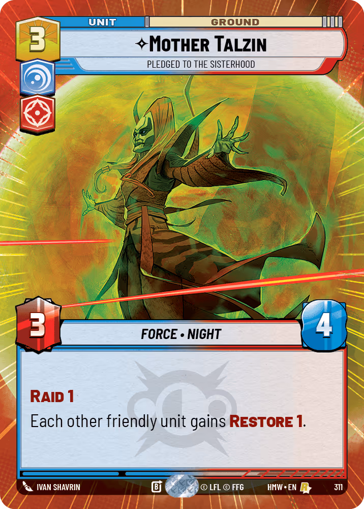 Mother Talzin - Pledged to the Sisterhood HMW-311 Hyperspace Star Wars Unlimited card