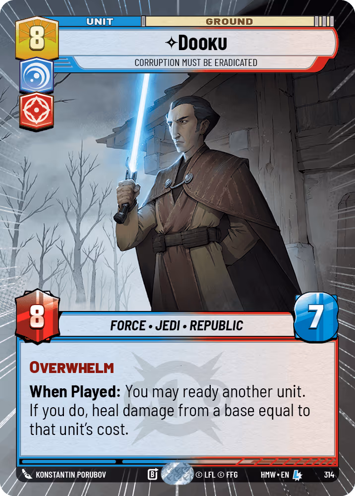 Dooku - Corruption Must Be Eradicated HMW-314 Hyperspace Star Wars Unlimited card