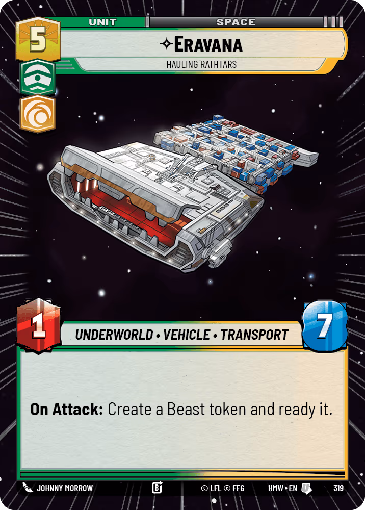 Eravana - Hauling Rathtars HMW-319 Hyperspace Star Wars Unlimited card