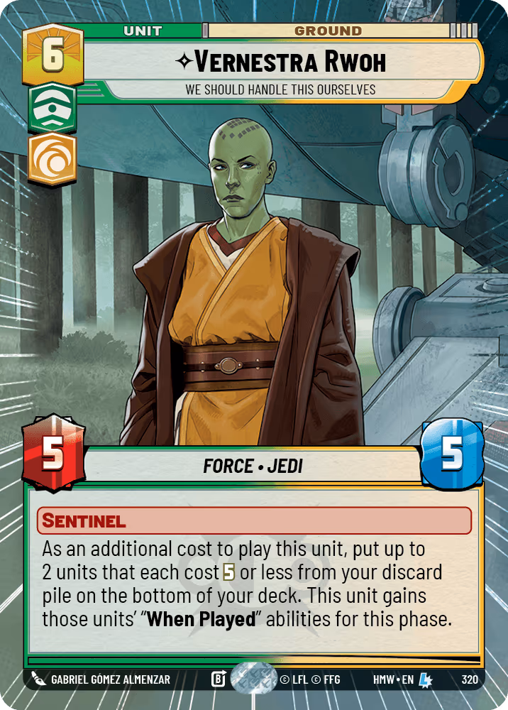 Vernestra Rwoh - We Should Handle This Ourselves HMW-320 Hyperspace Star Wars Unlimited card