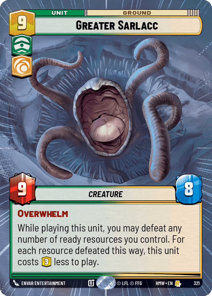 Greater Sarlacc HMW-321 Hyperspace Star Wars Unlimited card