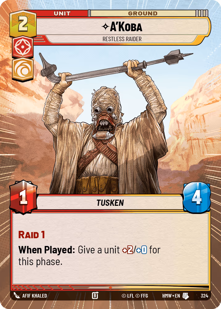 A'Koba - Restless Raider HMW-324 Hyperspace Star Wars Unlimited card