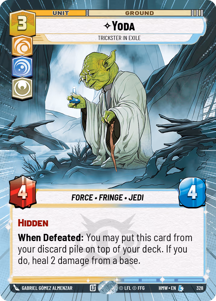 Yoda - Trickster in Exile HMW-328 Hyperspace Star Wars Unlimited card