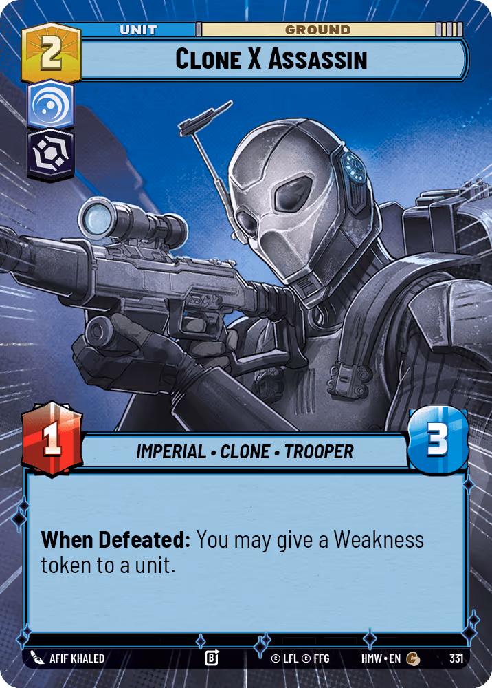 Clone X Assassin HMW-331 Hyperspace Star Wars Unlimited card