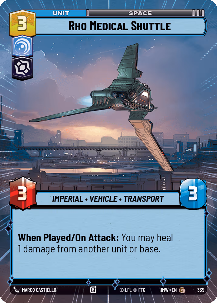 Rho Medical Shuttle HMW-335 Hyperspace Star Wars Unlimited card