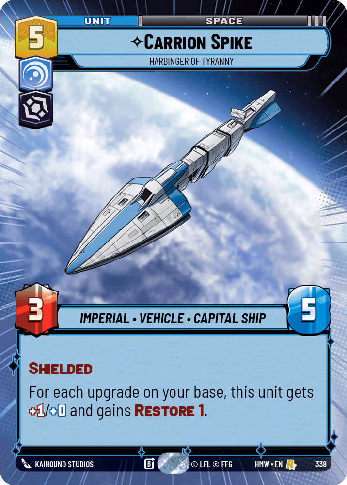 Carrion Spike - Harbinger of Tyranny HMW-338 Hyperspace Star Wars Unlimited card