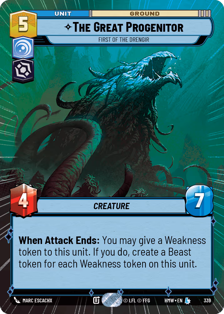 The Great Progenitor - First of the Drengir HMW-339 Hyperspace Star Wars Unlimited card