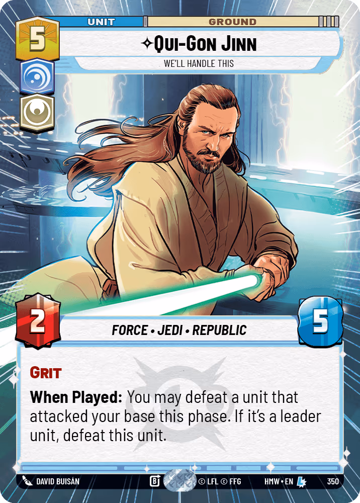 Qui-Gon Jinn - We'll Handle This HMW-350 Hyperspace Star Wars Unlimited card