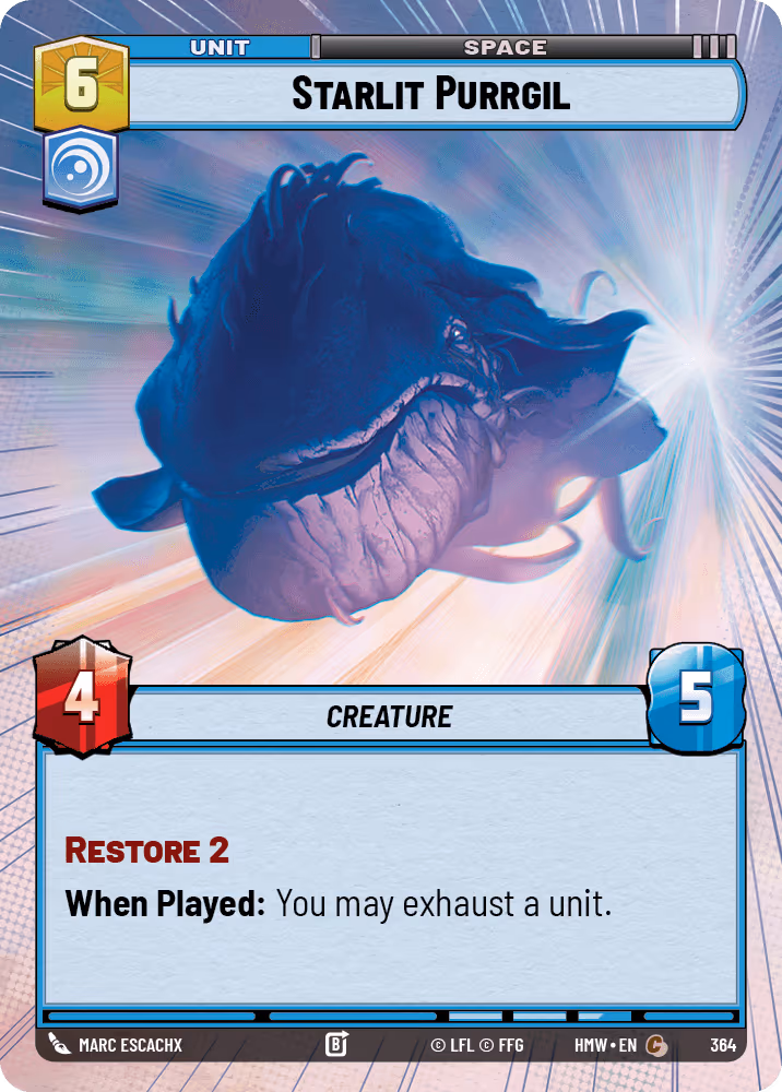 Starlit Purrgil HMW-364 Hyperspace Star Wars Unlimited card