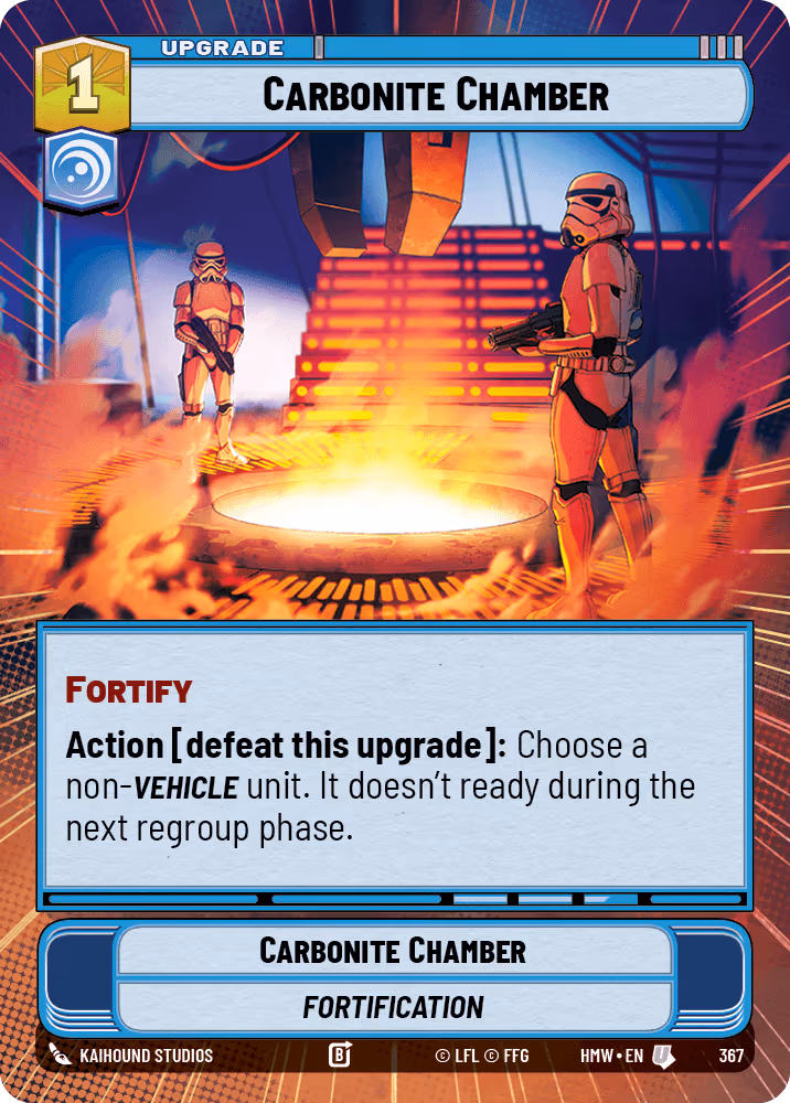 Carbonite Chamber HMW-367 Hyperspace Star Wars Unlimited card
