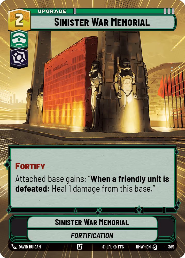 Sinister War Memorial HMW-385 Hyperspace Star Wars Unlimited card