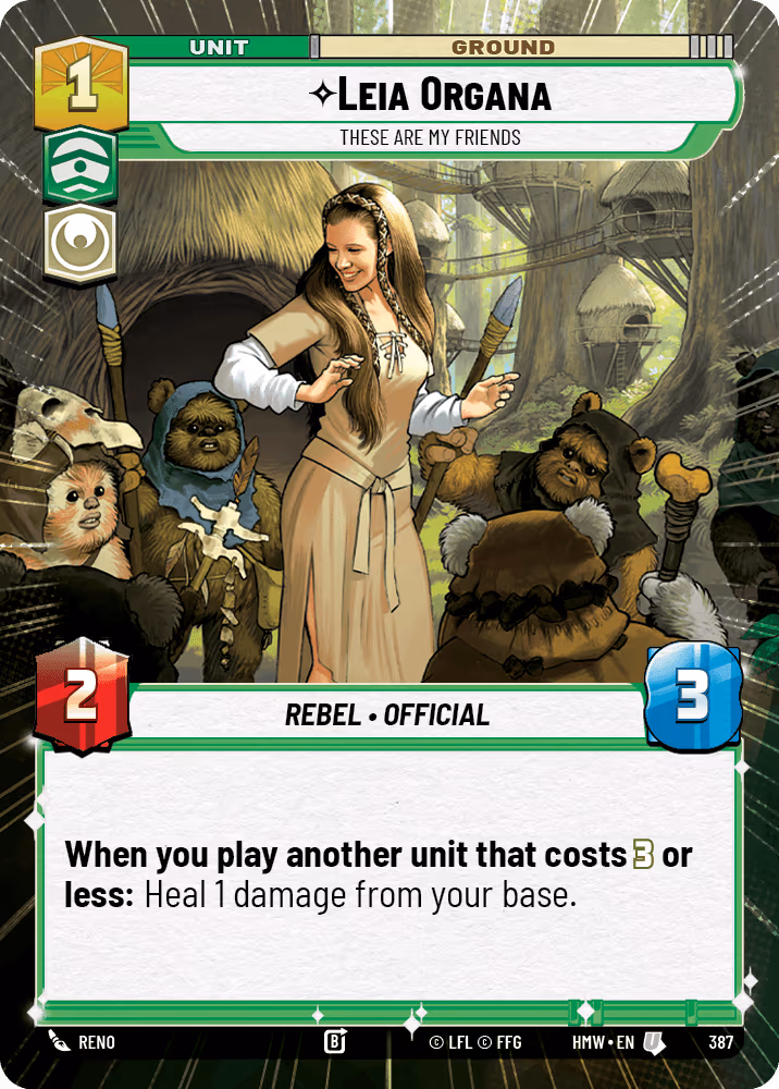 Leia Organa - These are My Friends HMW-387 Hyperspace Star Wars Unlimited card
