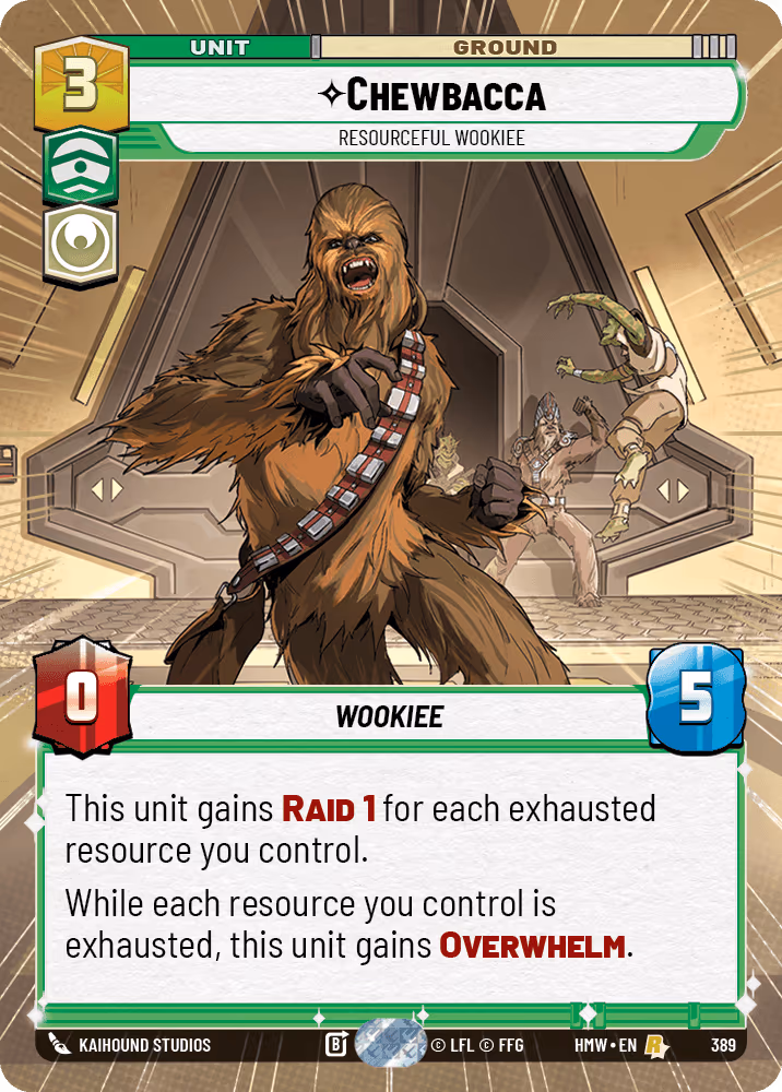 Chewbacca - Resourceful Wookiee HMW-389 Hyperspace Star Wars Unlimited card