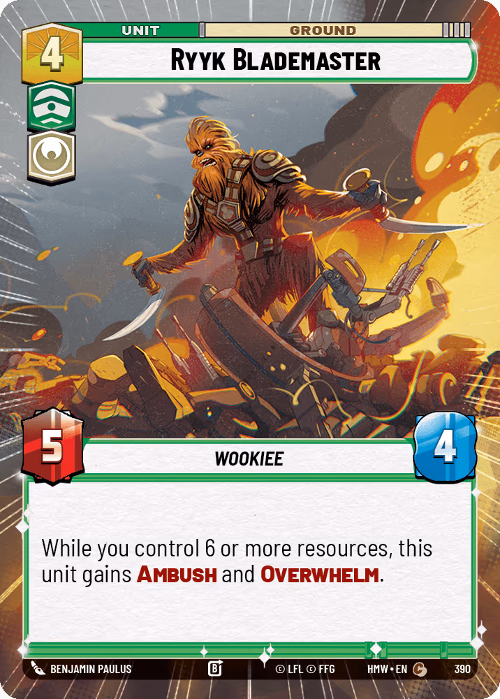 Ryyk Blademaster HMW-390 Hyperspace Star Wars Unlimited card
