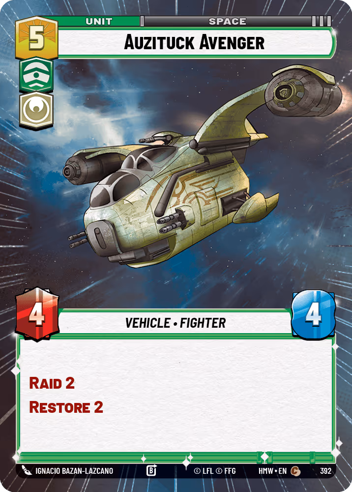 Auzituck Avenger HMW-392 Hyperspace Star Wars Unlimited card