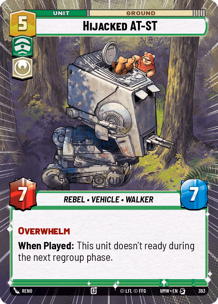 Hijacked AT-ST HMW-393 Hyperspace Star Wars Unlimited card