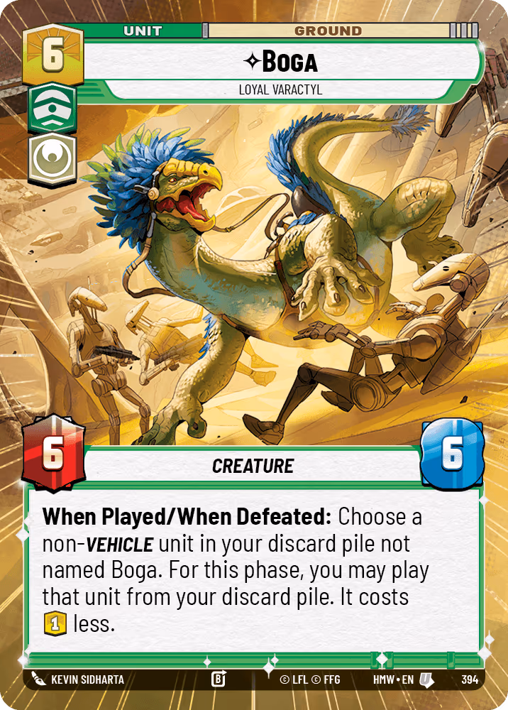 Boga - Loyal Varactyl HMW-394 Hyperspace Star Wars Unlimited card