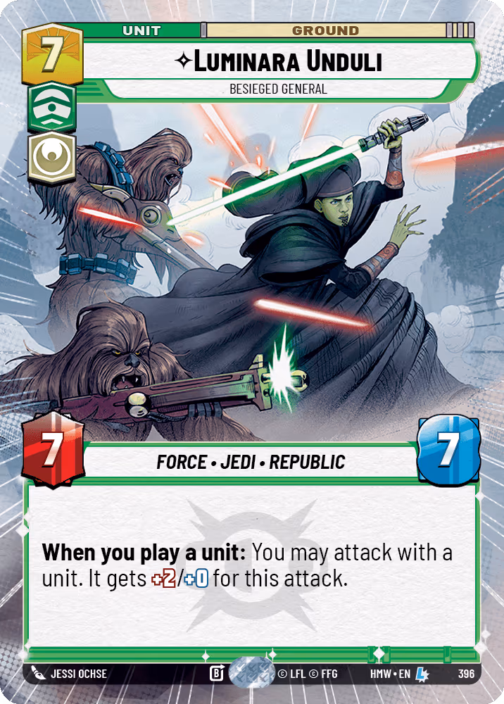 Luminara Unduli - Besieged General HMW-396 Hyperspace Star Wars Unlimited card