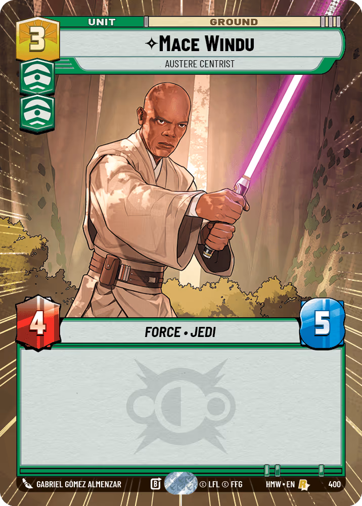 Mace Windu - Austere Centrist HMW-400 Hyperspace Star Wars Unlimited card