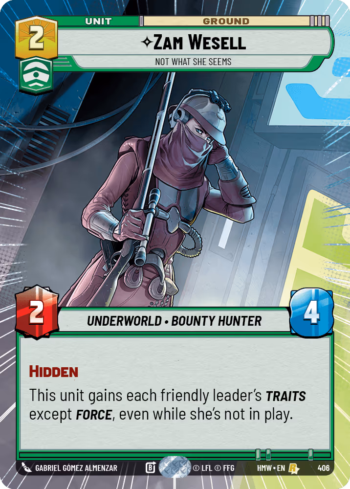 Zam Wesell - Not What She Seems HMW-406 Hyperspace Star Wars Unlimited card