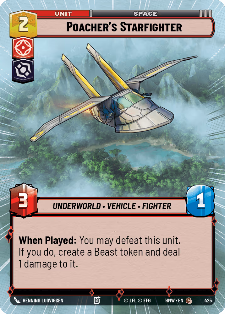 Poacher's Starfighter HMW-425 Hyperspace Star Wars Unlimited card