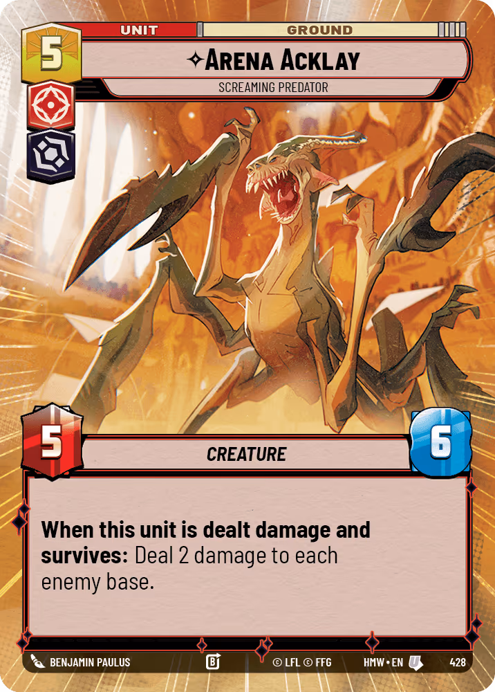 Arena Acklay - Screaming Predator HMW-428 Hyperspace Star Wars Unlimited card