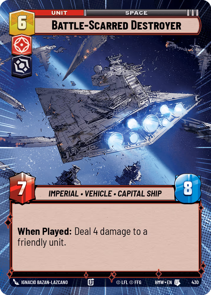 Battle-Scarred Destroyer HMW-430 Hyperspace Star Wars Unlimited card