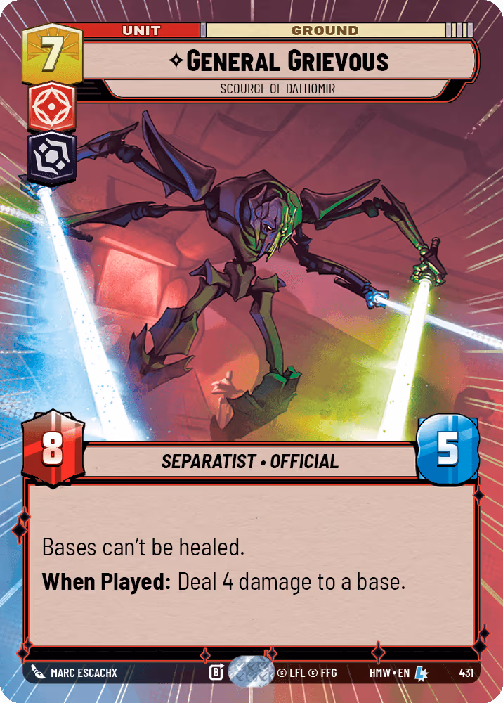 General Grievous - Scourge of Dathomir HMW-431 Hyperspace Star Wars Unlimited card