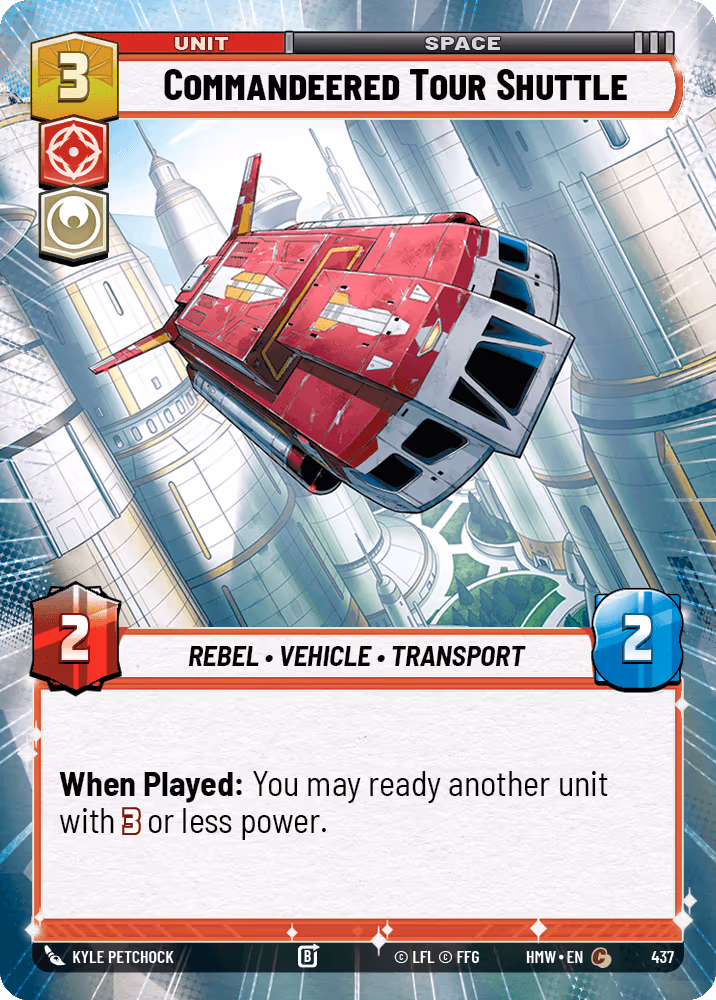 Commandeered Tour Shuttle HMW-437 Hyperspace Star Wars Unlimited card