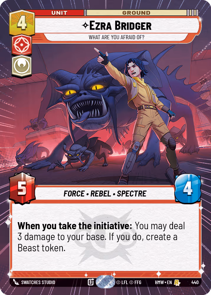 Ezra Bridger - What are you Afraid Of? HMW-440 Hyperspace Star Wars Unlimited card