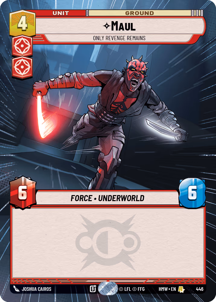 Maul - Only Revenge Remains HMW-446 Hyperspace Star Wars Unlimited card