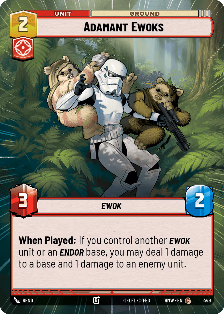 Adamant Ewoks HMW-449 Hyperspace Star Wars Unlimited card