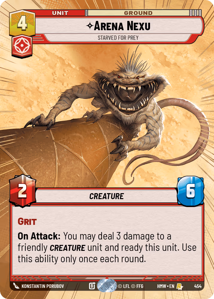 Arena Nexu - Starved for Prey HMW-454 Hyperspace Star Wars Unlimited card
