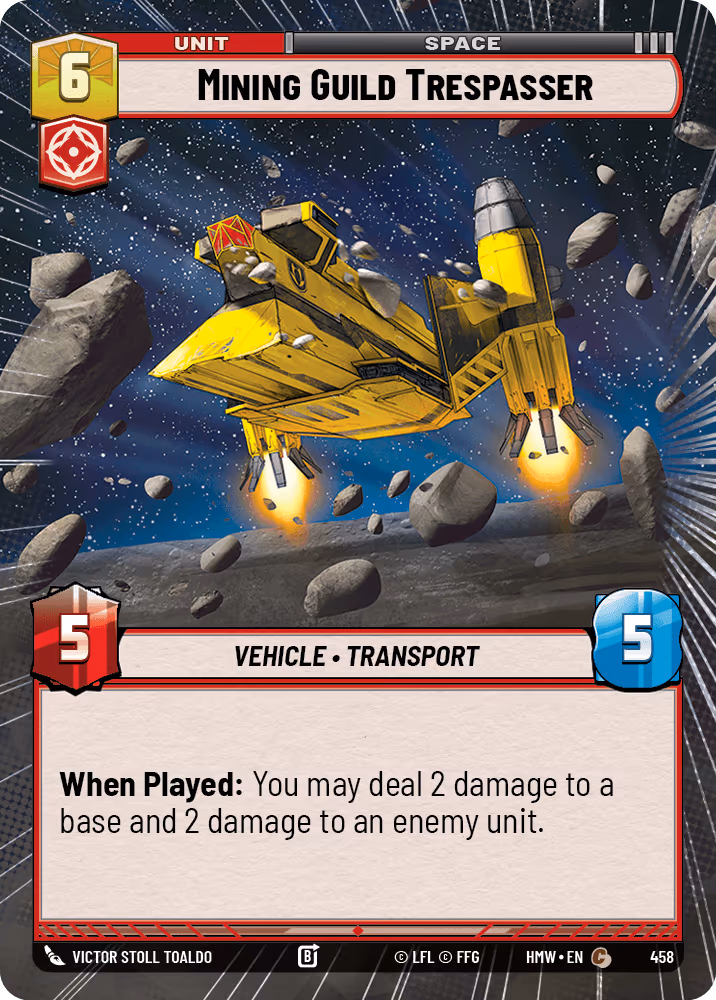 Mining Guild Trespasser HMW-458 Hyperspace Star Wars Unlimited card